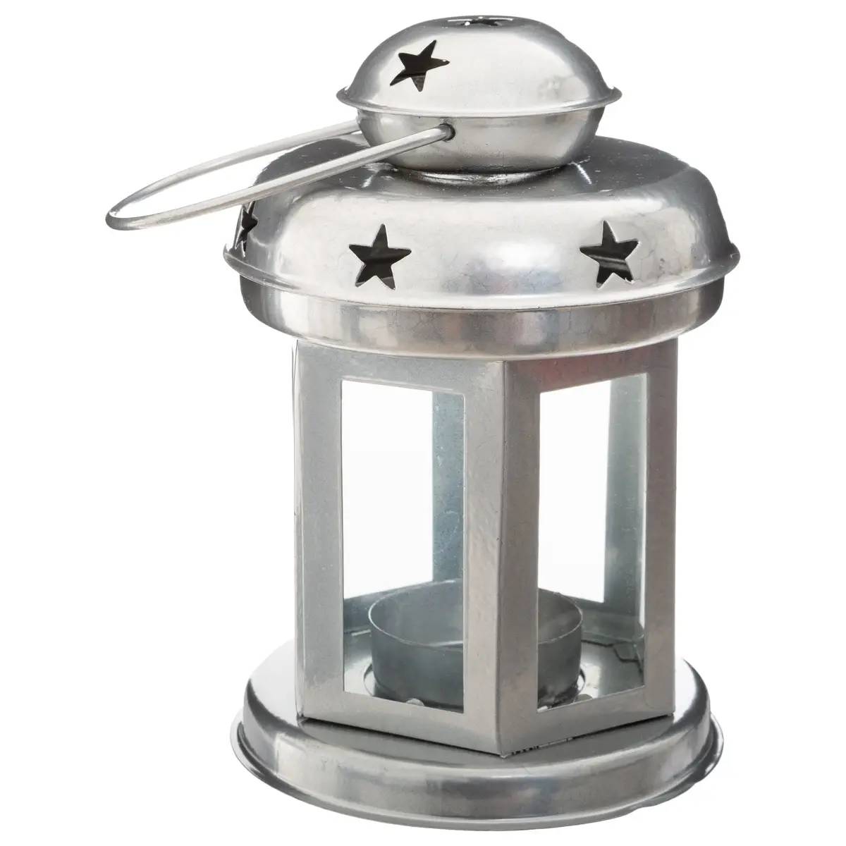 Фонарь подсвечник Feeric 10х10х14,5 см 5 цветов в ассорт.металл со стеклом 162843