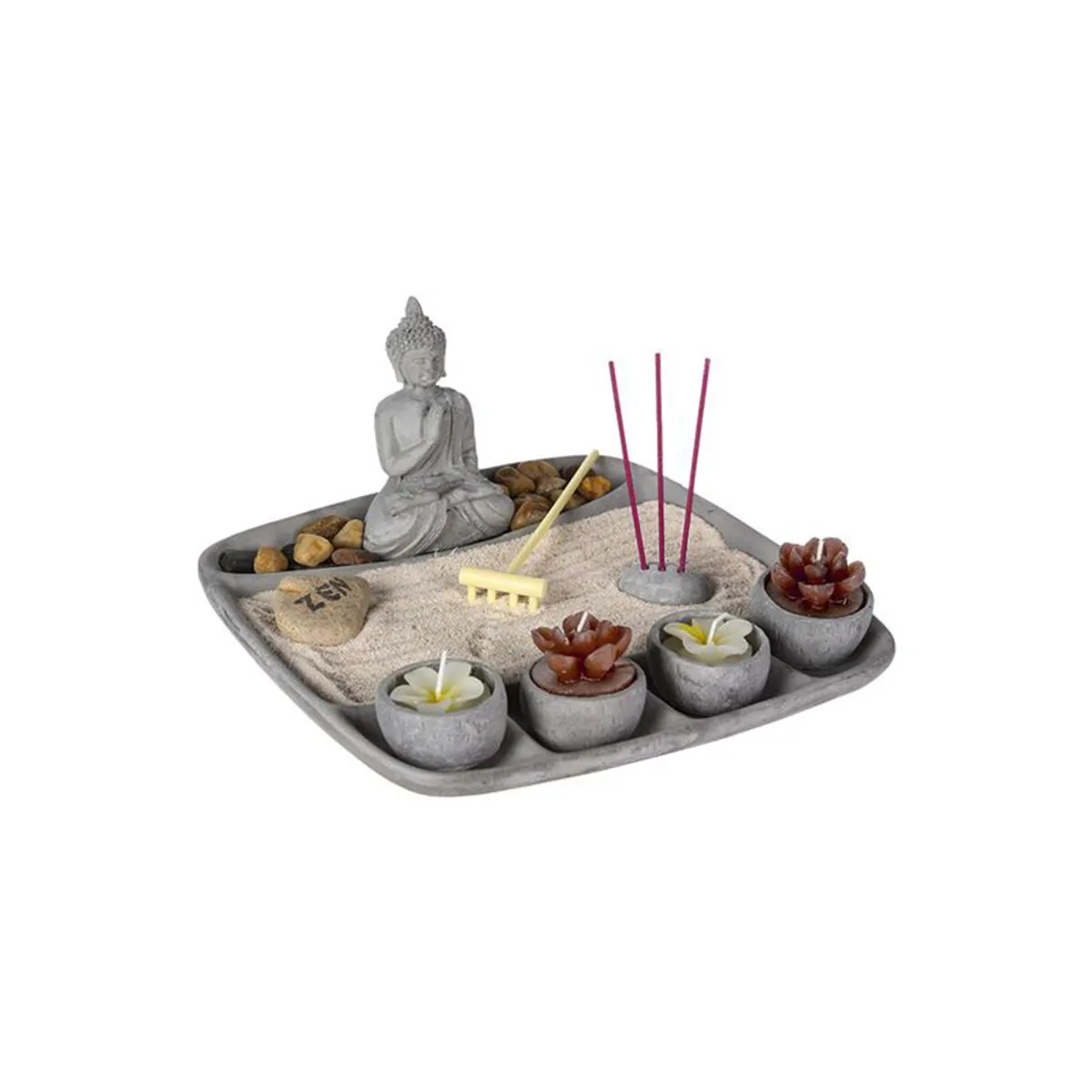 Набор подарочный Atmosphera Будда статуэтка, свечи, камни 23,4х23,2х13 см 105206