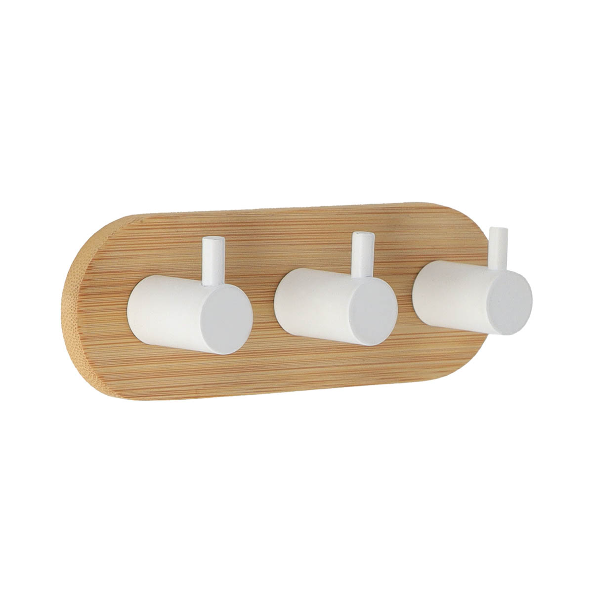 Планка 3 крючка Tendance бамбук/металл белый 9062213