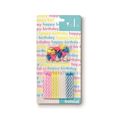 Набор свечей для тортов Bolsius 24 шт и 12 шт подставок