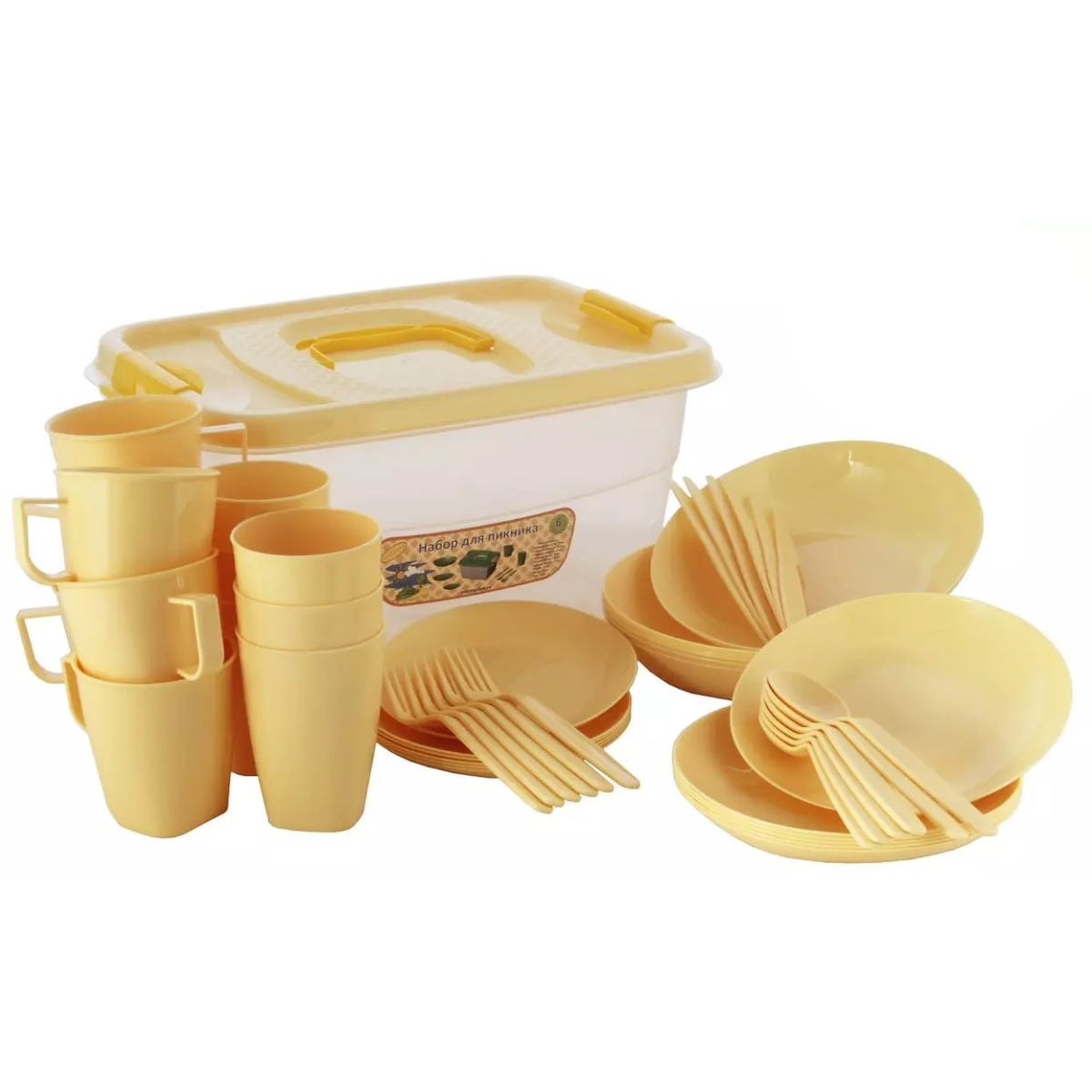 Набор для пикника Интерм на 6 персон 49 предметов, 12,5 л, 39х28х20 см бежевый П0611