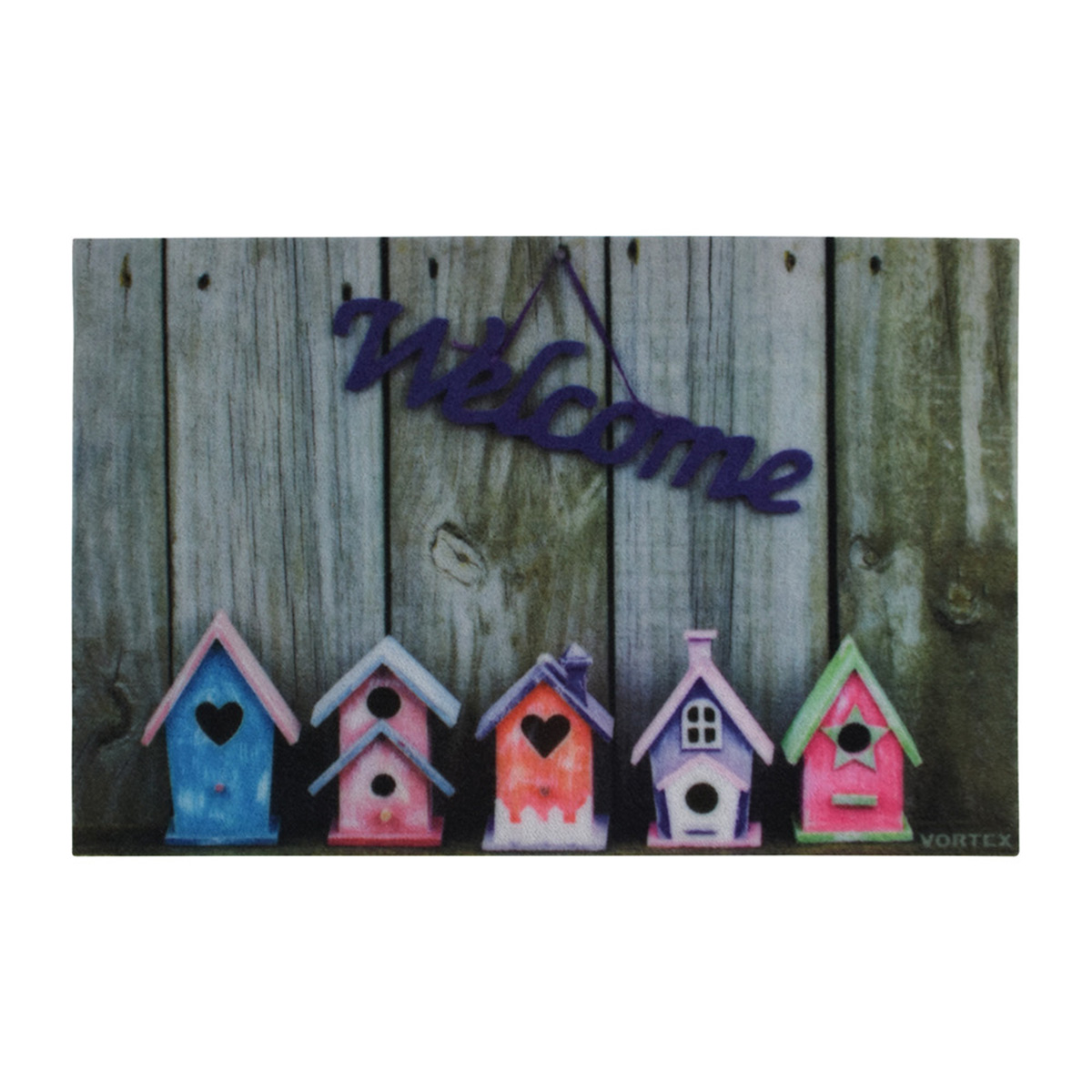 Коврик влаговпитывающий  "Samba"  40*60 см. "Welcome", скворечники, "VORTEX" / 15