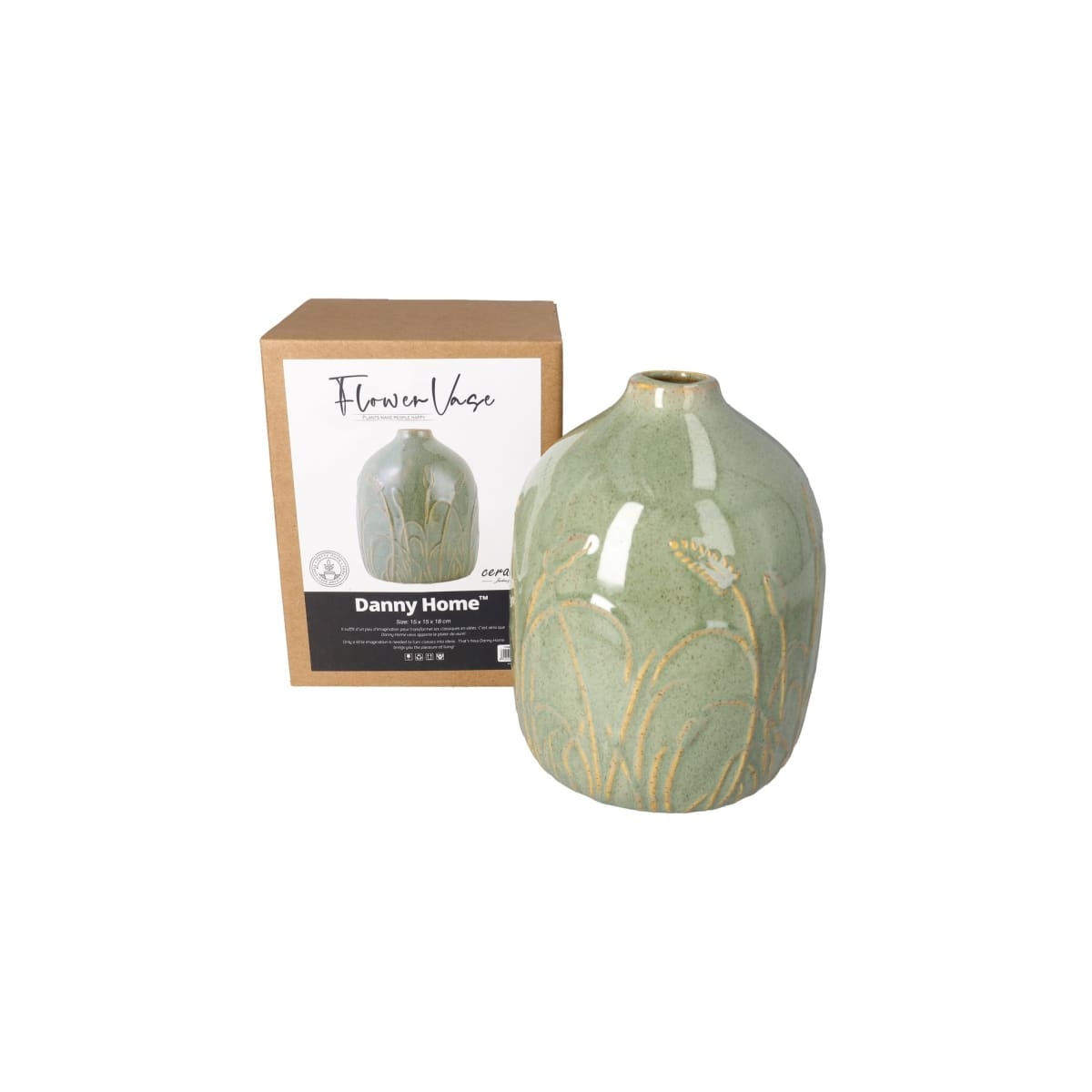 Ваза интерьерная Danny Home Лист 15х5х18см керамика