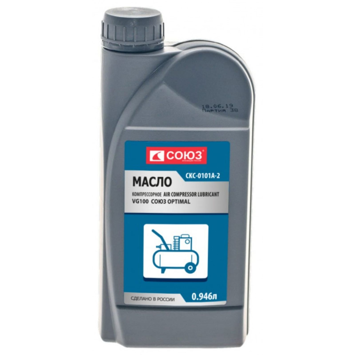 Масло СОЮЗ OPTIMAL компрессорное AIR COMPRESSOR LUBRICANT, VG100, 0.946 л СКС-0101А-2