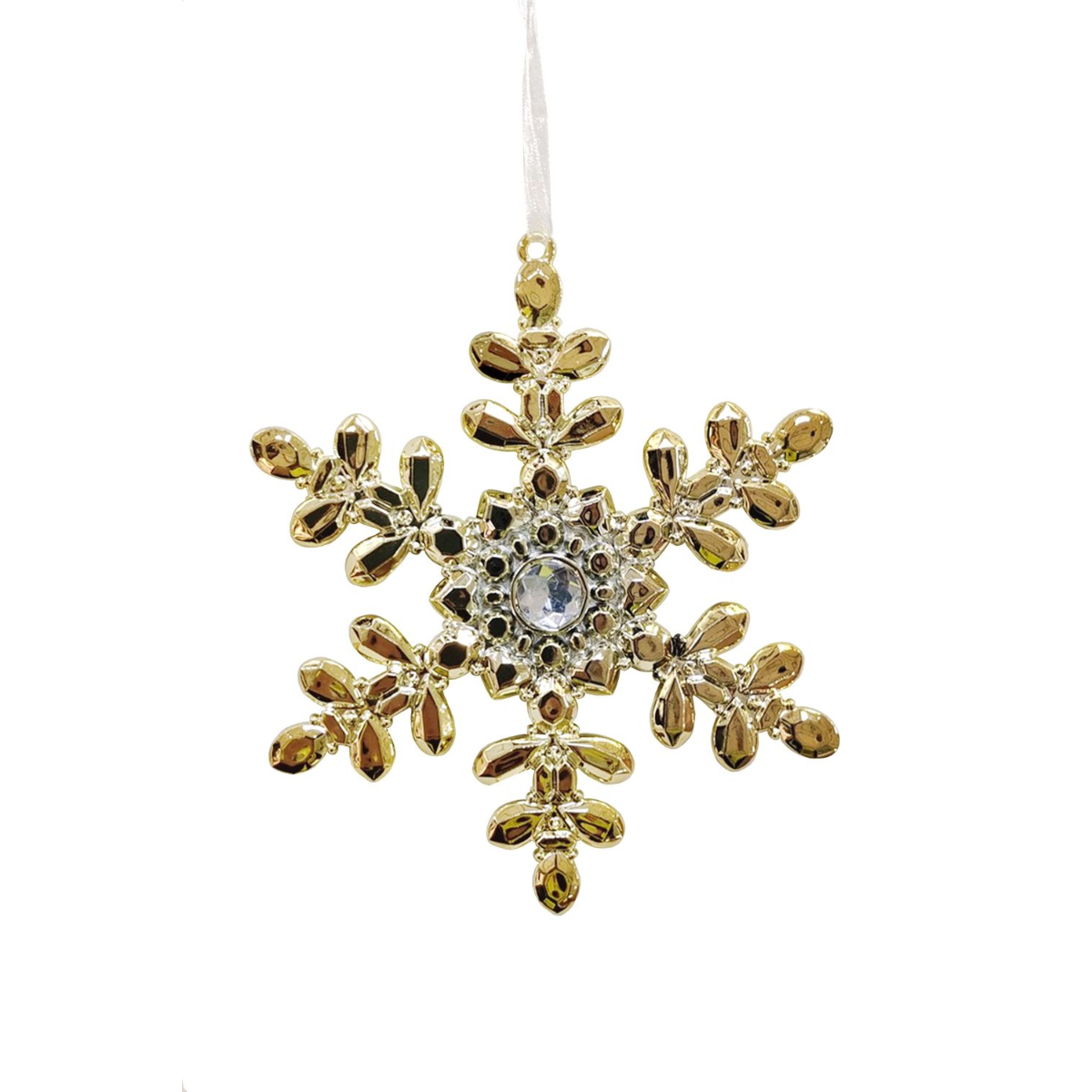 Украшение елочное подвесное ВРЕМЯ ЧУДЕС Снежика 11,6Х1,2Х13,9 см золото 92952