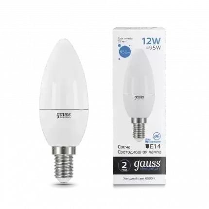 Лампа Gauss LED Elementary Свеча 12W E14 950lm 6500K 33132