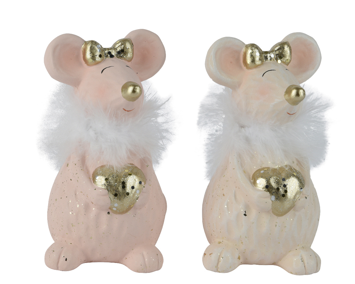 Фигура декоративная Мышь с сердечком 2 вида в ассортименте 15 см 537850 Kmg