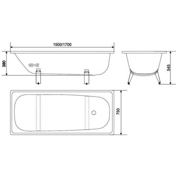 Ванна стальная Classic L-1700*750 mm Ванна стальная Classic L-1700*750 mm