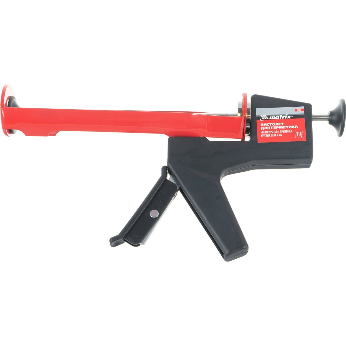 Пистолет для герметика, 310 мл, "полуоткрытый", противовес, круглый шток 8 мм// MATRIX