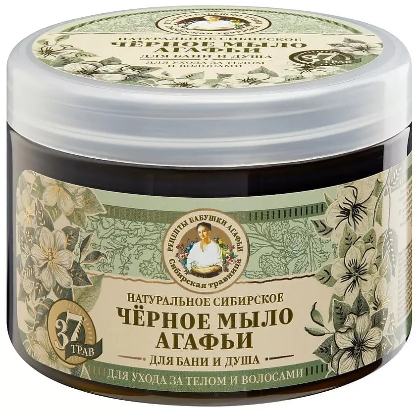 Мыло для тела и волос РБА Сибирская Травница Черное мыло Агафьи 300мл