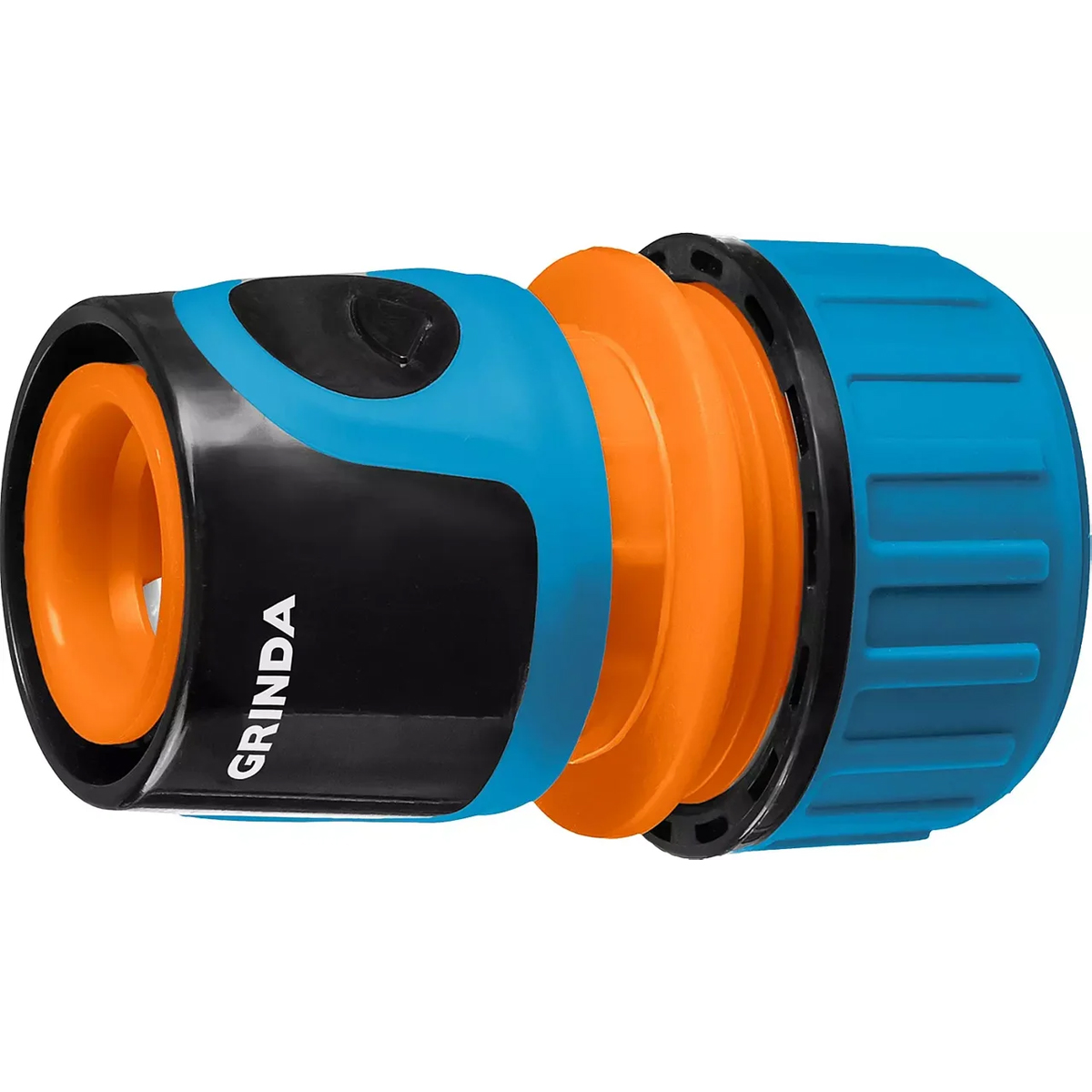 Соединитель быстросъемный GRINDA, TC-34A, 3/4", с автостопом, пластиковый с TPR, для шланга, PROLine