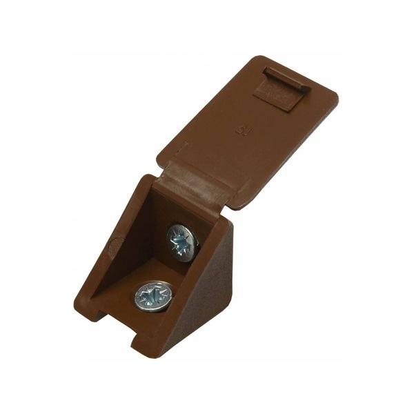 Уголок мебельный ЗУБР с шурупом, цвет дуб, 4,0x15мм, ТФ6, 4шт