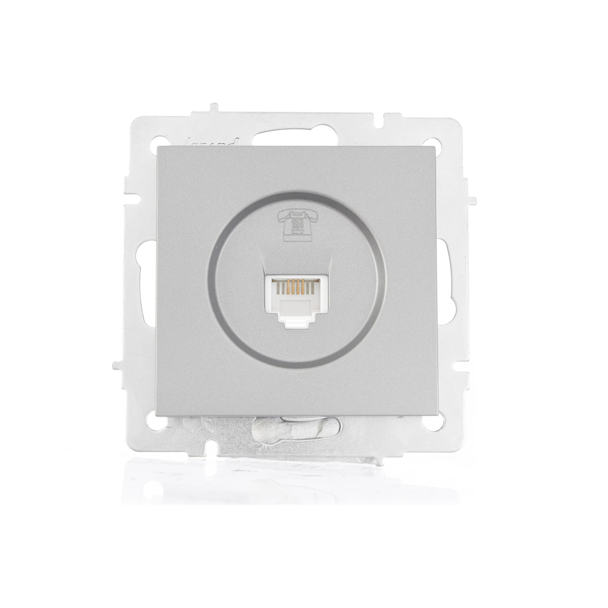 Розетка VESNA 742-3588-137  телефонная евро платина (механизм)