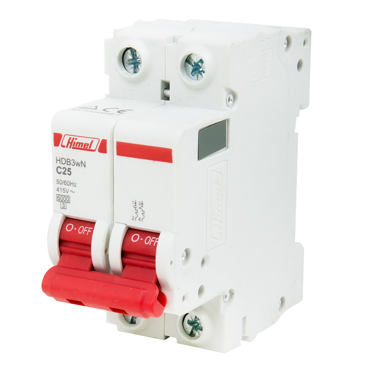 Авт выкл DZ47s 6kA 2p C 25A HIMEL 2C25