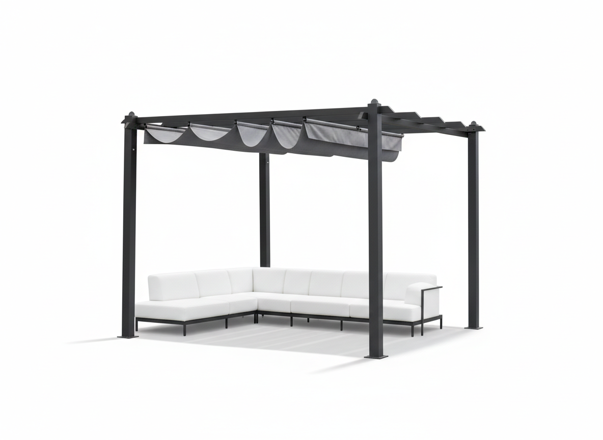 Шатер садовый 3х4 м раздвижная тканевая крыша, TX-A008А CN