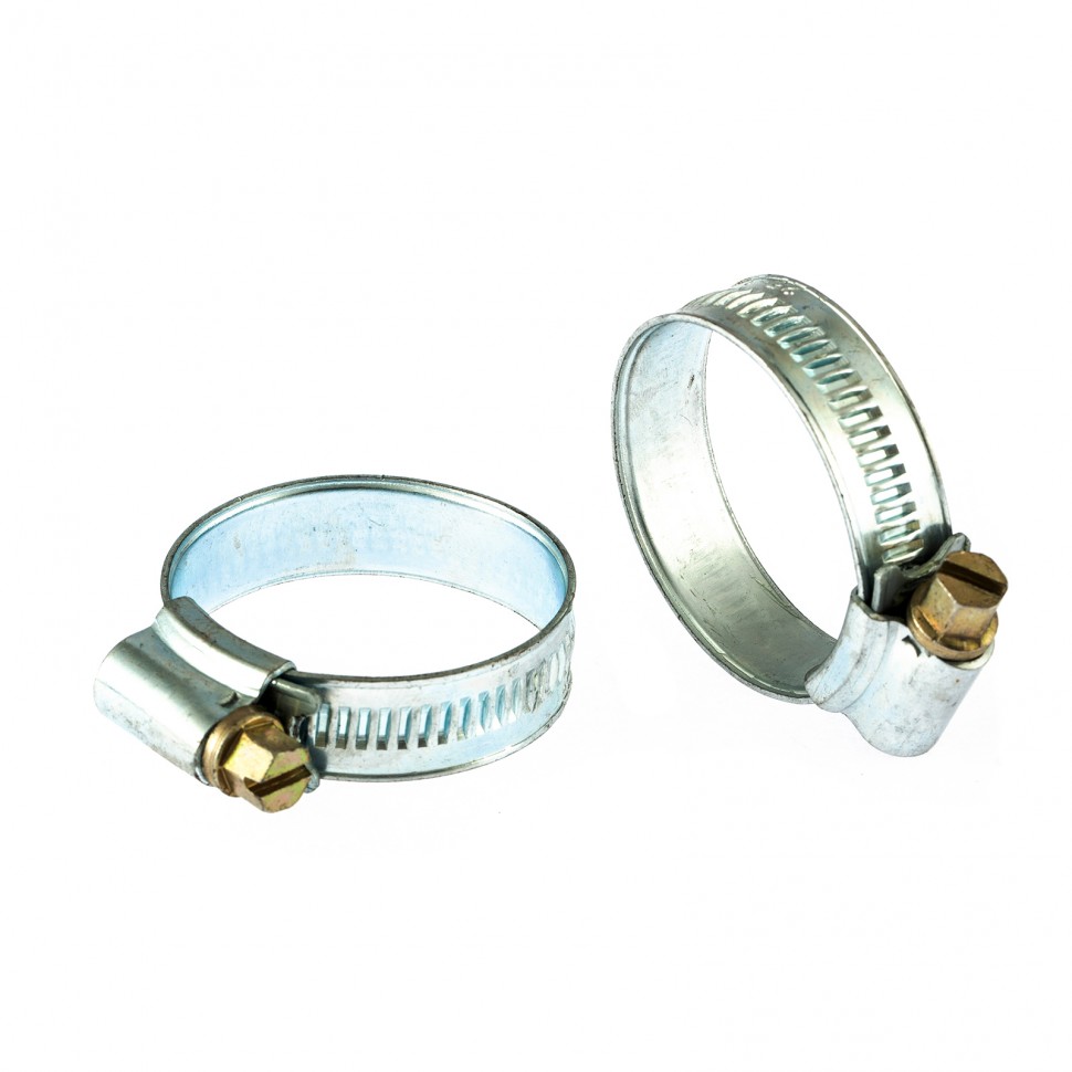 Хомуты металлические, червячные 25-38 мм, ширина 12 мм, англ. тип, W1, 2 шт.// Сибртех