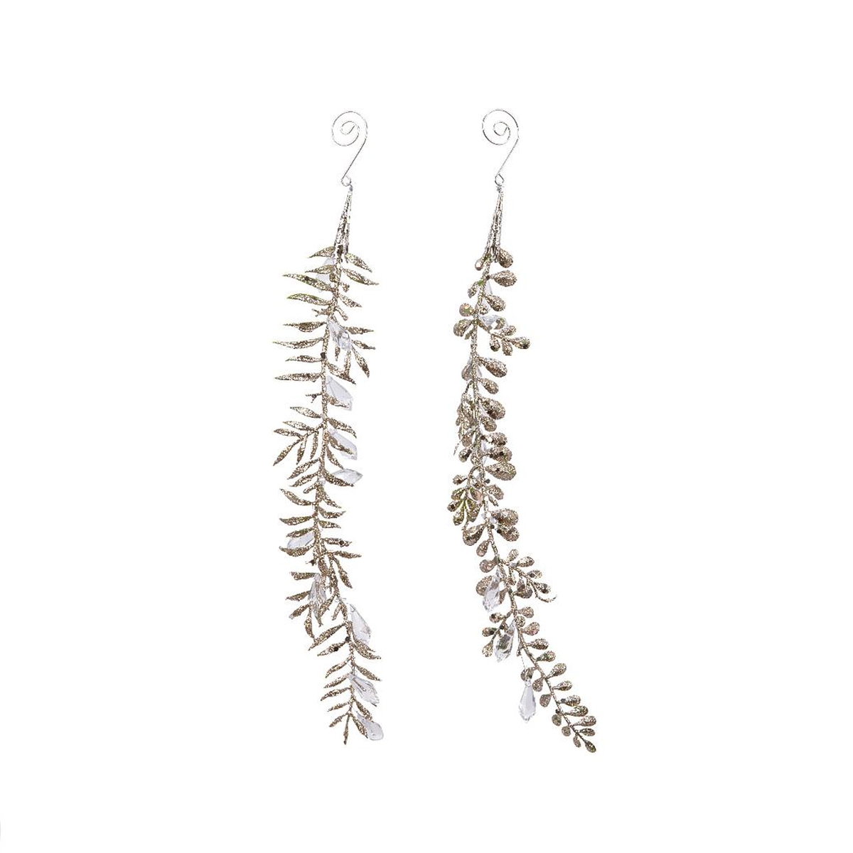 Украшение подвесное Ветка с кристаллами шампань 0,5х1,5х12 см 2 вида в ассорт. 515223 Kmg