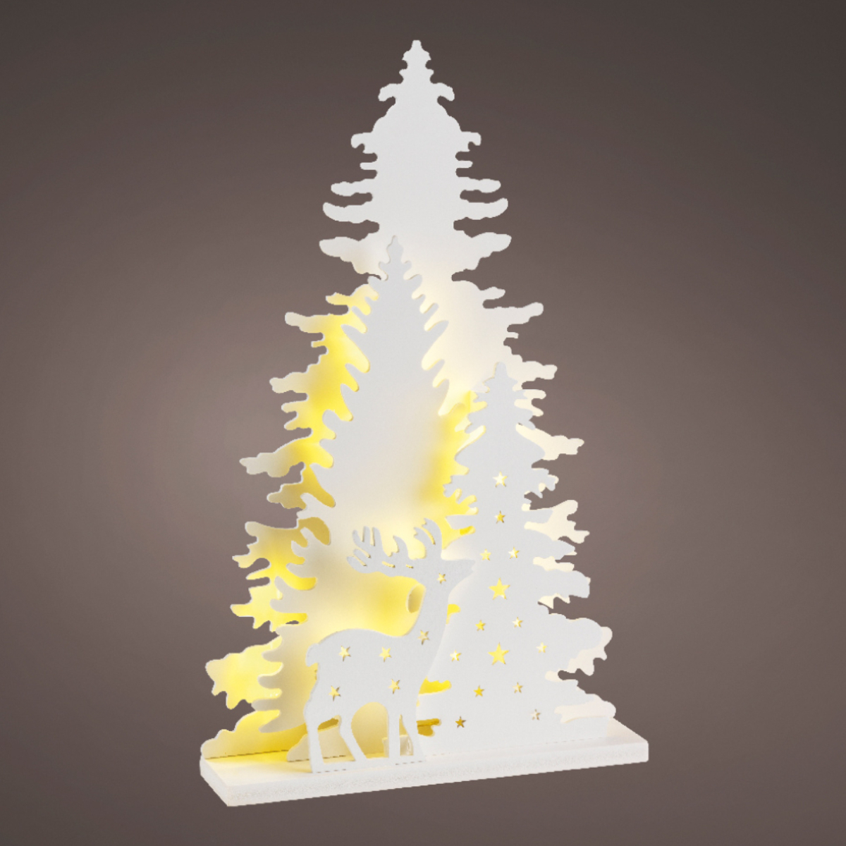 Стойка новогодняя Kaemingk с LED подсветкой 5х22х36 см белая 481945