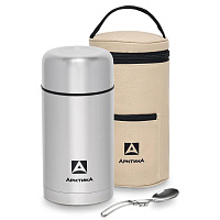 Термос Арктика 301-1000А вакуумный с широким горлом и чехлом 1200 мл серебристый Термос Арктика 301-1000А вакуумный с широким горлом и чехлом 1200 мл серебристый