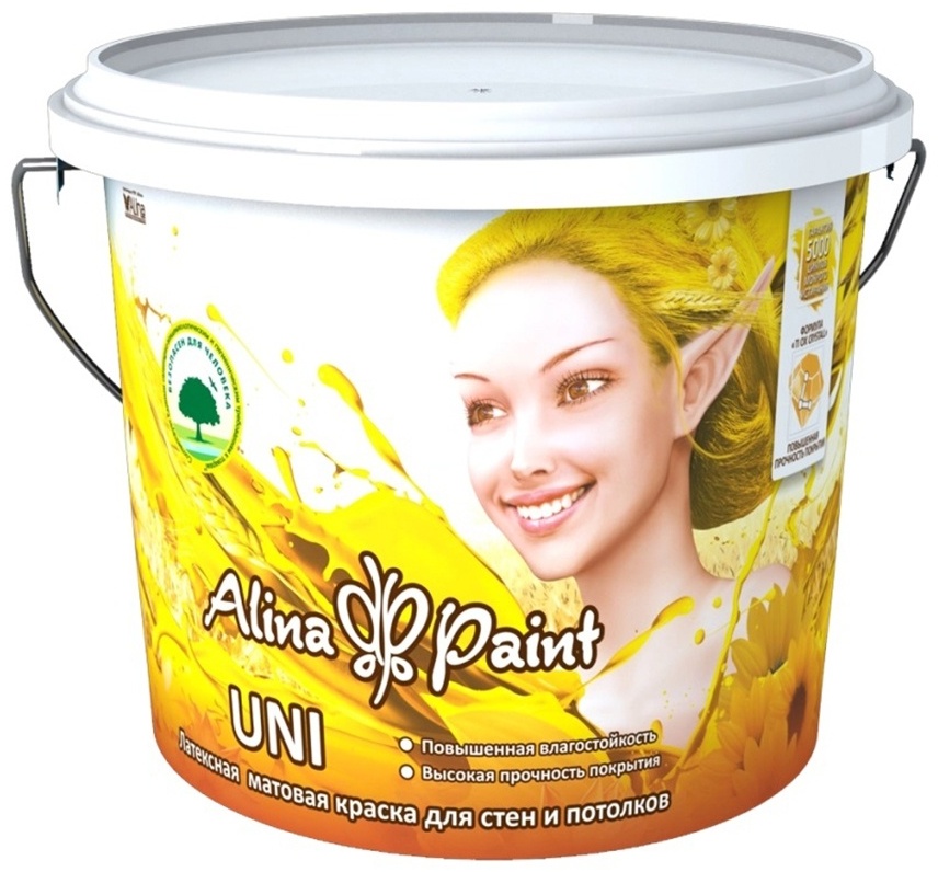 Краска водоэмульсионная, Alina Paint UNI, 7 кг, база АВ