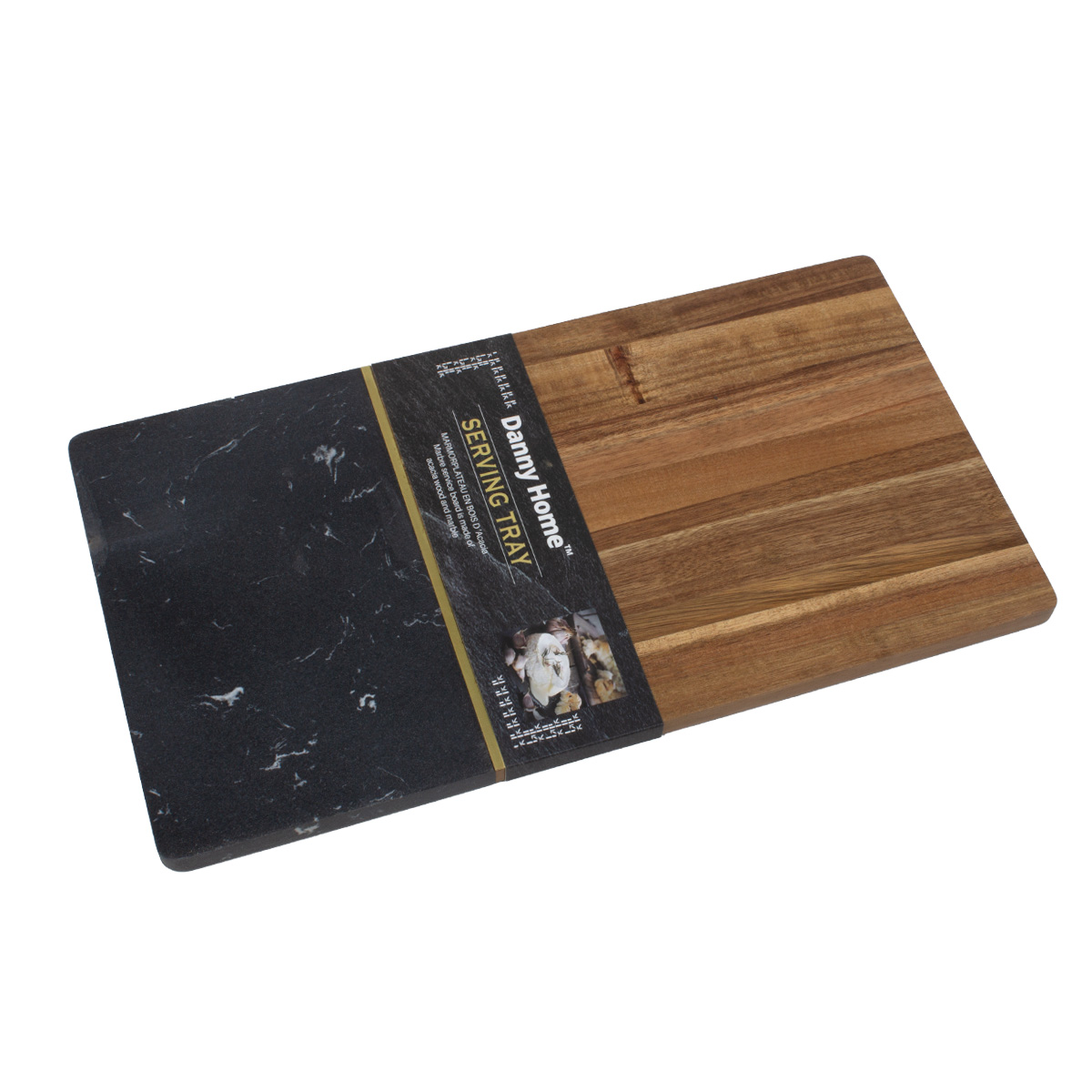 Доска сервировочная DH 46х25х1,4 см мрамор акация 2501-41