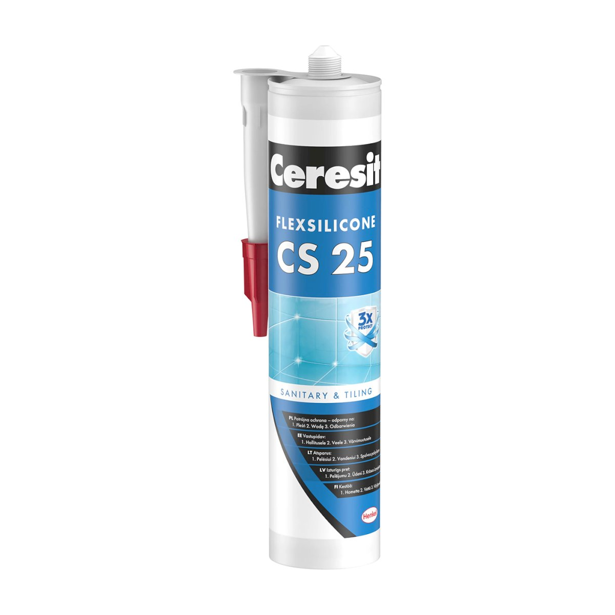 Ceresit затирка CS 25 MicroProtect картридж 280 мл. Белый