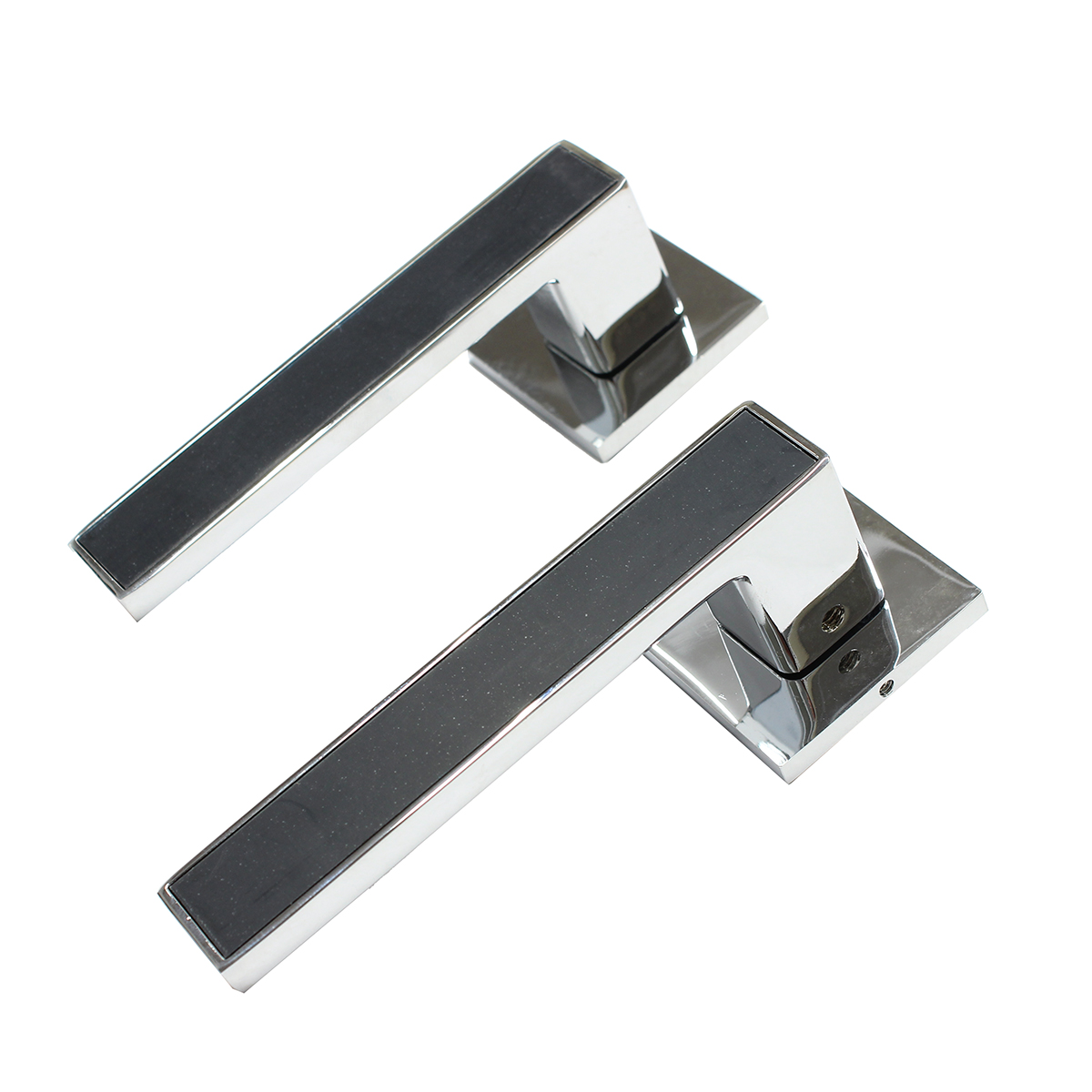 AZQ-205 CP/BL ручка дверная пол.хром/черный