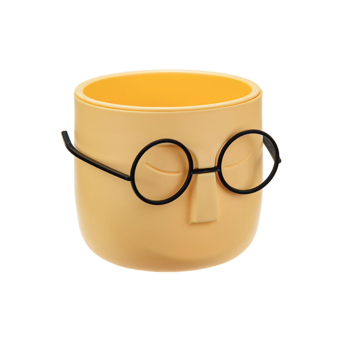 Кашпо IDEA СТИВ D115мм 0,65л со вставкой, банановый.