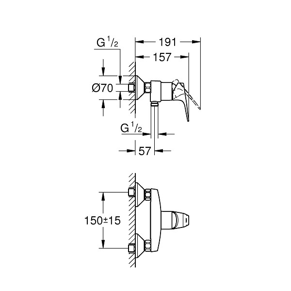 Смеситель для душа Grohe 23771000 Start Flow Смеситель для душа Grohe 23771000 Start Flow