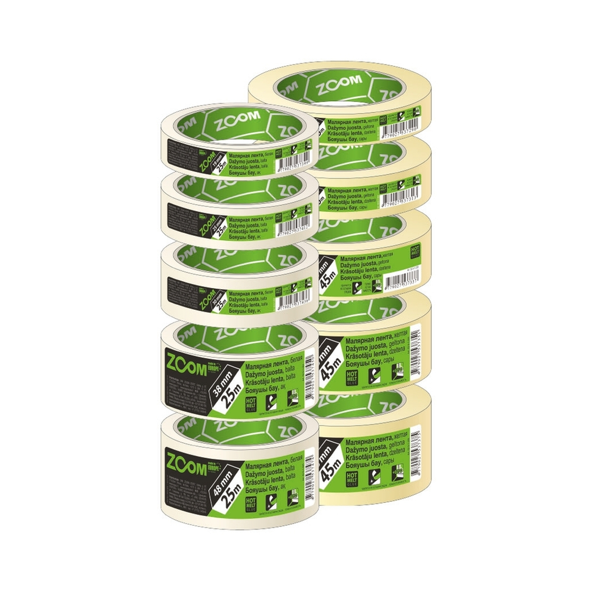 Лента малярная белая 48мм x 45м ZOOM_(7276)