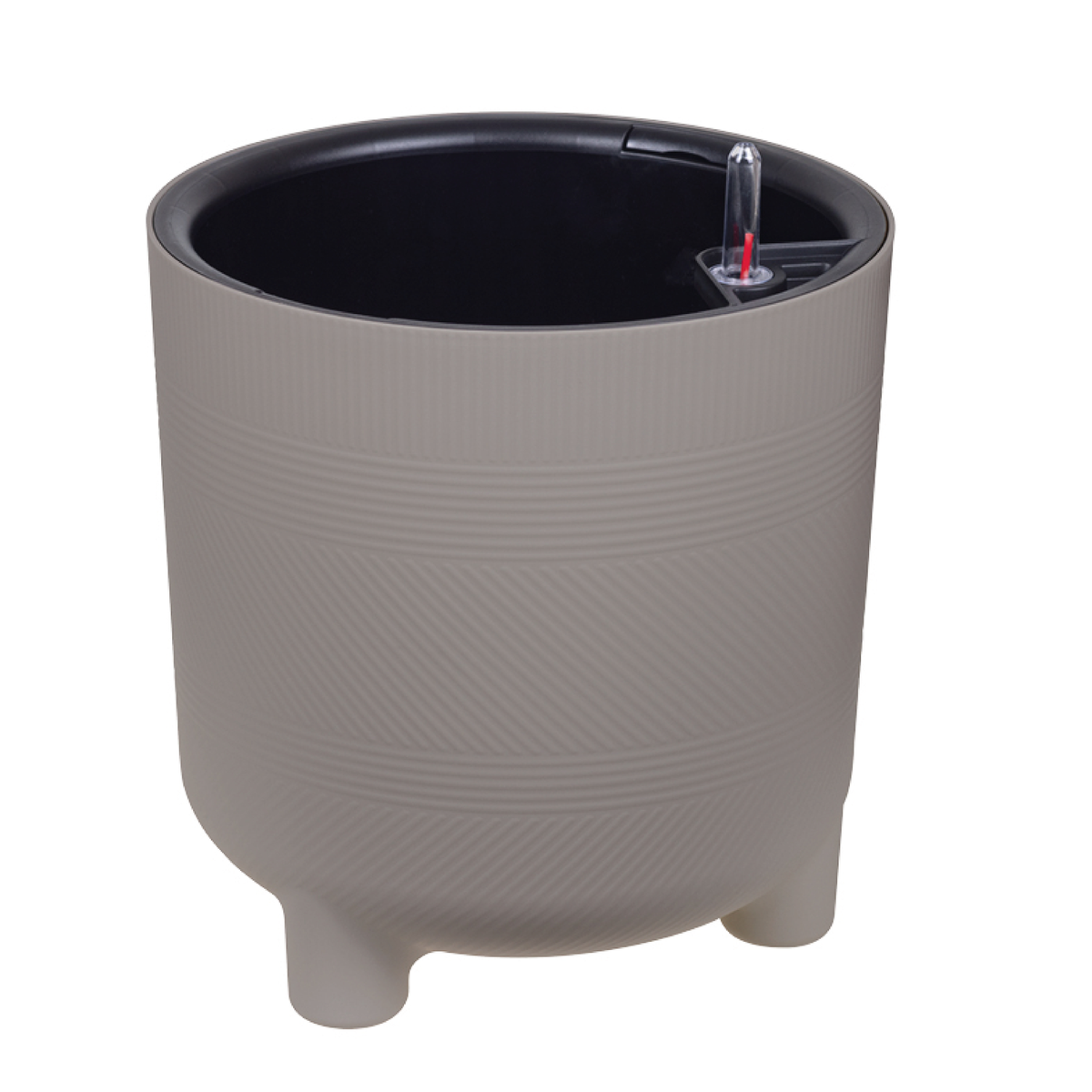Кашпо ШЭНК D275мм 13,5л с вставкой и с автополивом французcкий серый М 3243