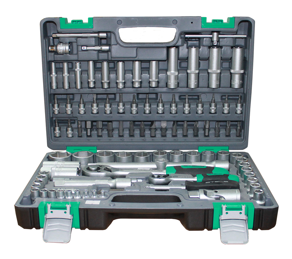 Набор инструментов STELS 1/2" 1/4" CrV пластиковый кейс 94 предмета