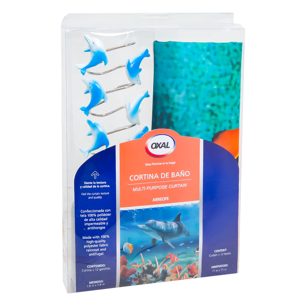 Штора для ванной комнаты 180х180 см Sea 1375 PRC