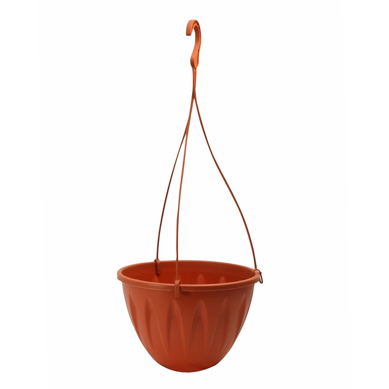 Кашпо IDEA АЛИЦИЯ подвесное D220мм с поддоном терракотовый