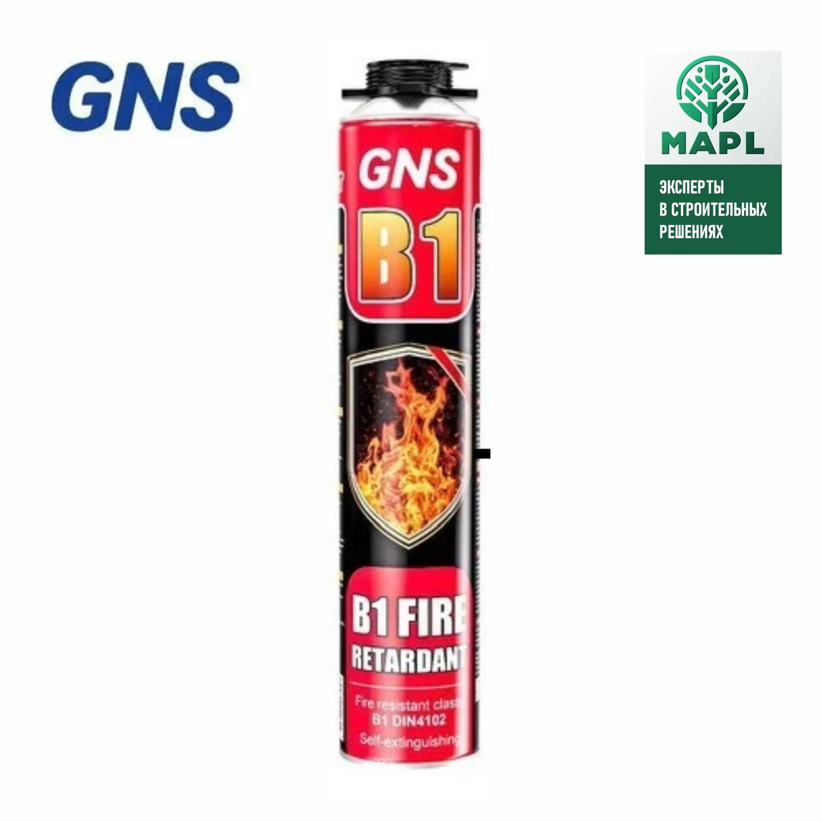 Пена монтажная полиуретановая универсальная огнезащитная GNS B1 пистолетная 750мл/900г