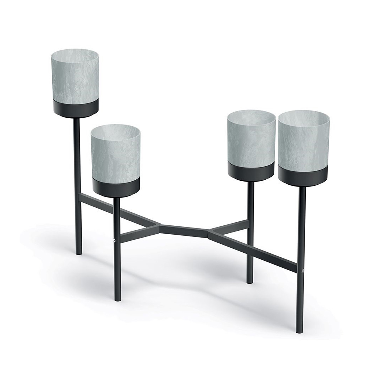 Подставка цветочная в комплекте 4 горшка 125х55х82 см.(бетон) IKD4L-422U