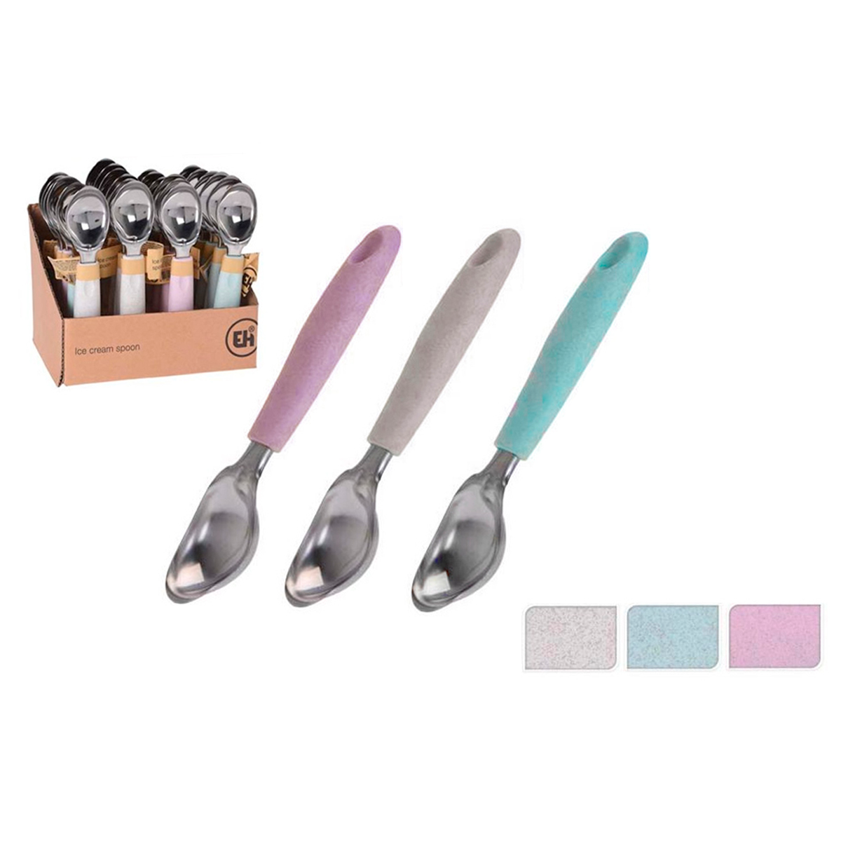 Ложка для мороженого Exellent Houseware 18 см 3цв в ассортименте C80625190 K