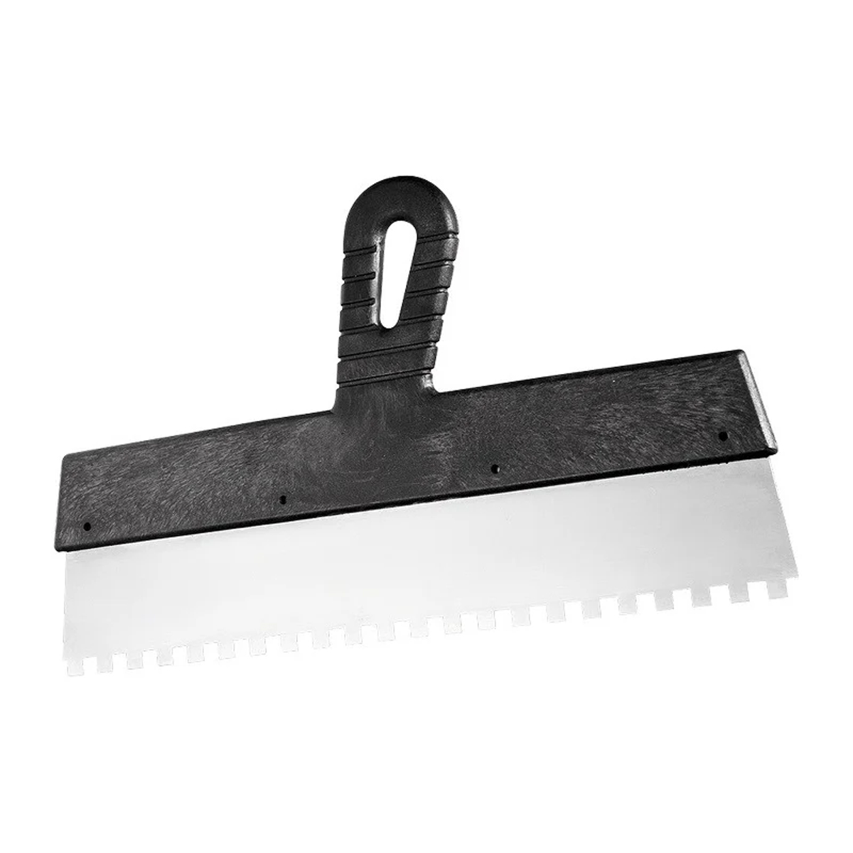 Шпатель из нержавеющей стали, 450 мм, зуб 6х6 мм, пластмассовая ручка// Сибртех