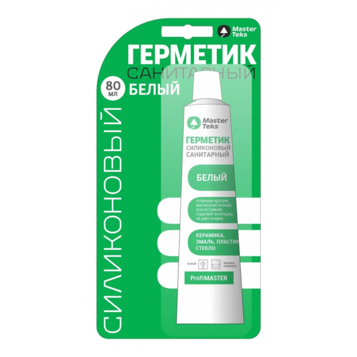 Герметик MasterTeks PM силиконовый санитарный 0,08 белый