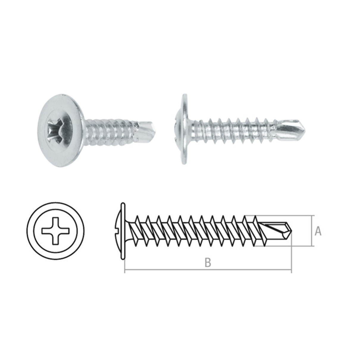 Саморез 4.2х16 мм с прессшайбой, цинк, со сверлом (50 шт в зип-локе) STARFIX
