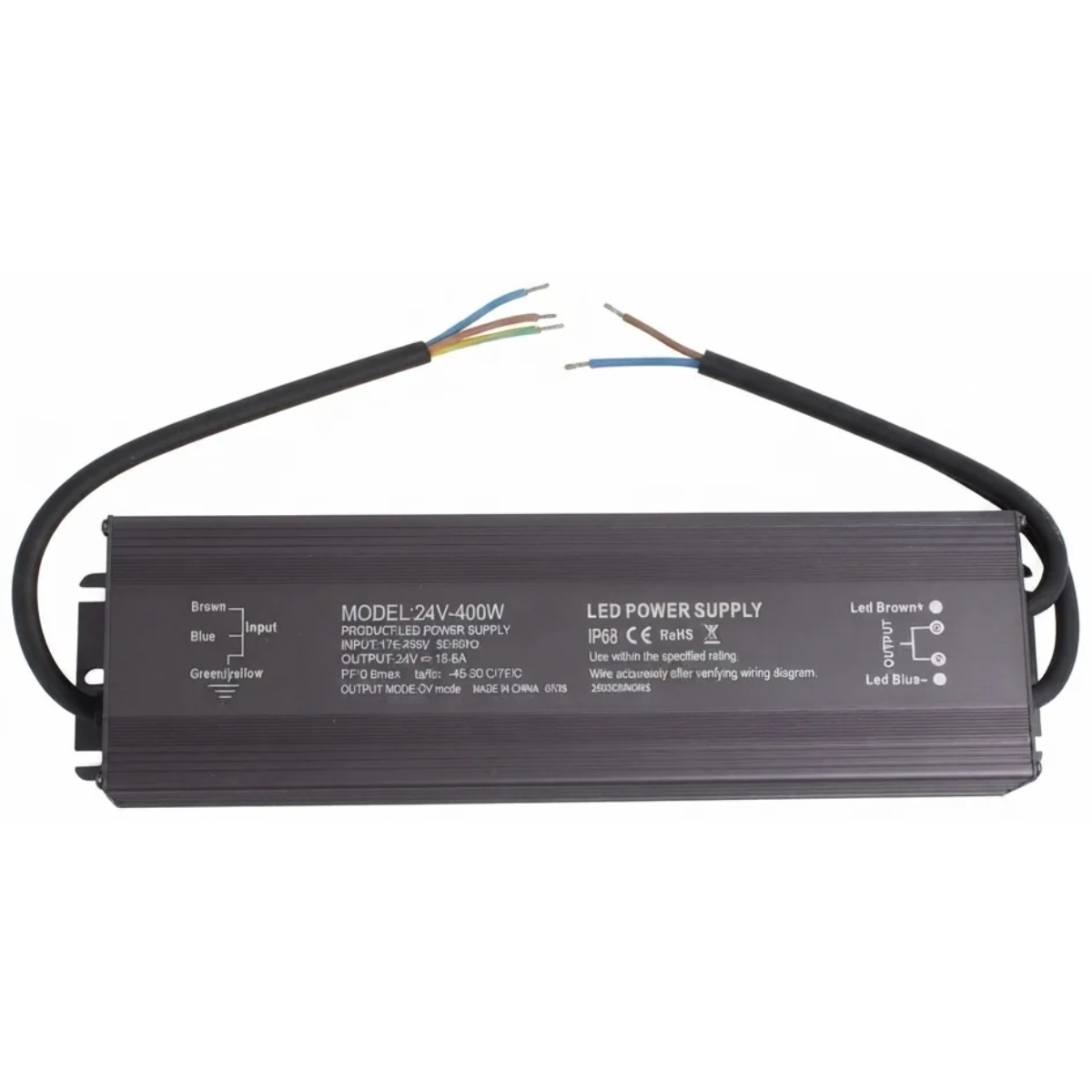 Блок питания водонепроницаемый для светодиодного оборудования (LED Power Supply) 24V-400W IP68