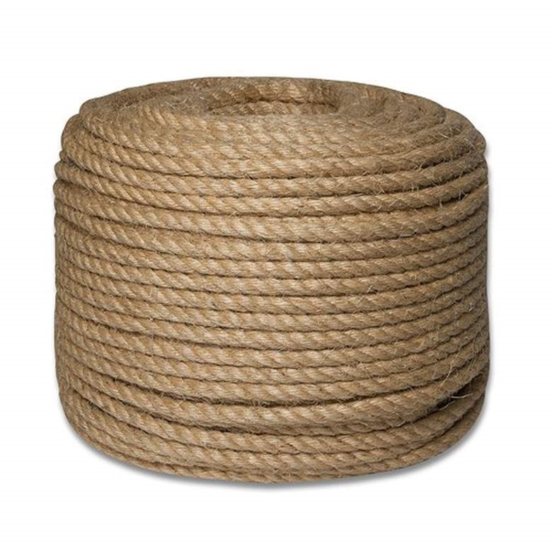 Веревка джутовая д 14 мм,нагрузка 800 КГС (≈ 100)