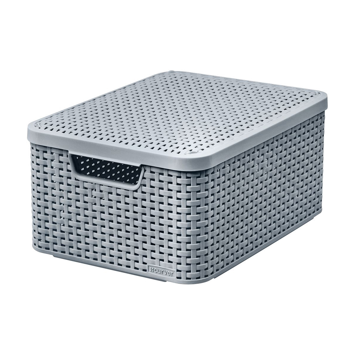 Корзина Curver STYLE для хранения с крышкой М, 18л светло-серый