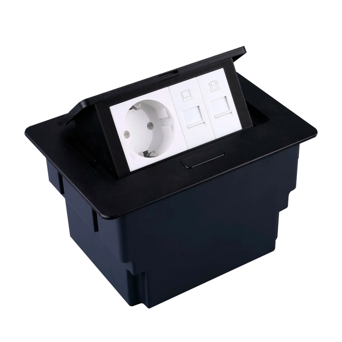 Бокс настольный на 4 модуля, чёрный