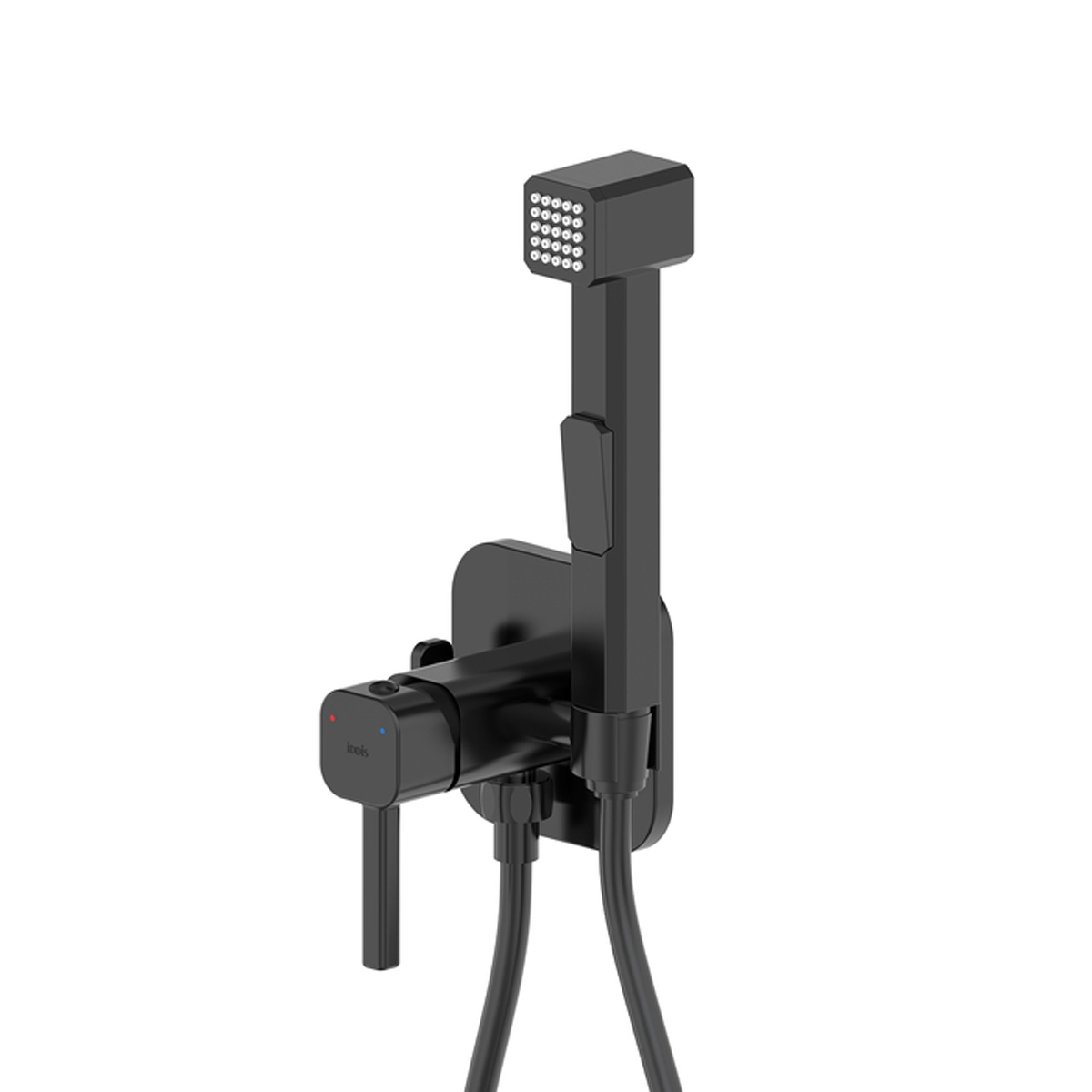 Смеситель IDDIS 004BLS0i08 встраиваемый с гигиеническим душем, матовый черный