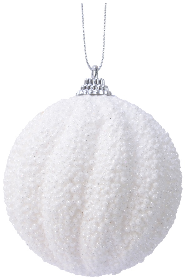 Шар елочный Kaemingk Белая зима 8 см 62712