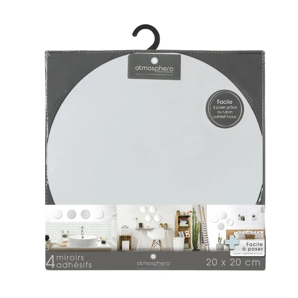 Набор декоративных самоклеющихся зеркал Atmosphera 20х20 см*4 Круг 121120B