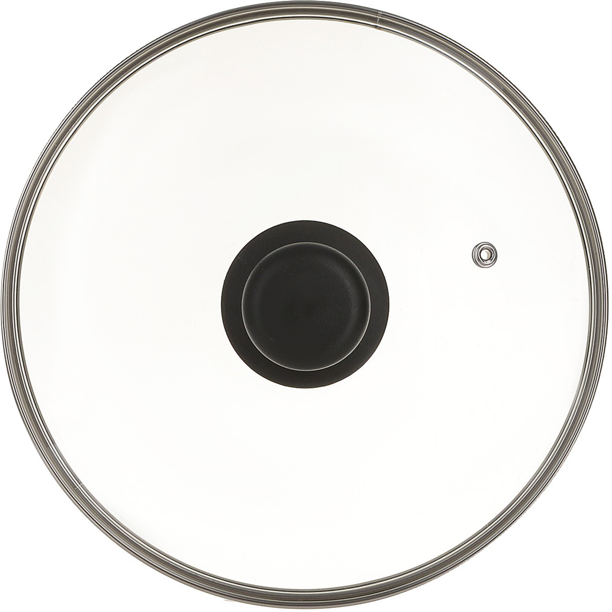 Крышка с ручкой стеклянная с металлическим ободом 22см 4722