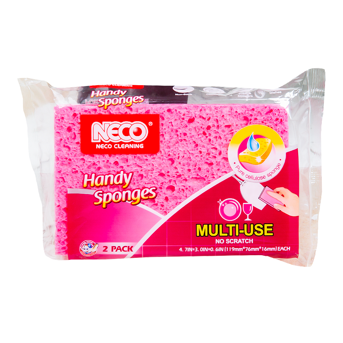 Набор губок NECO для деликатного мытья пористые 2шт PRC