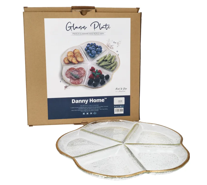 Менажница DH 5 делений 25х2 см стекло RW10-02